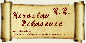Miroslav Mikašević vizit kartica
